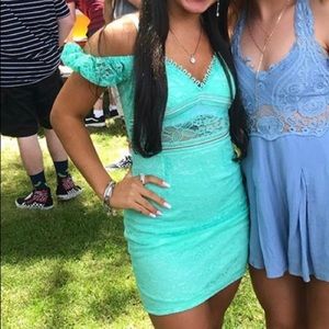 COPY - COPY - PrettyLittleThing Teal Dress size: 1